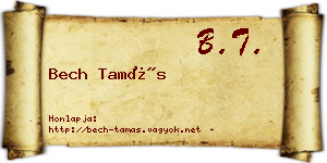 Bech Tamás névjegykártya